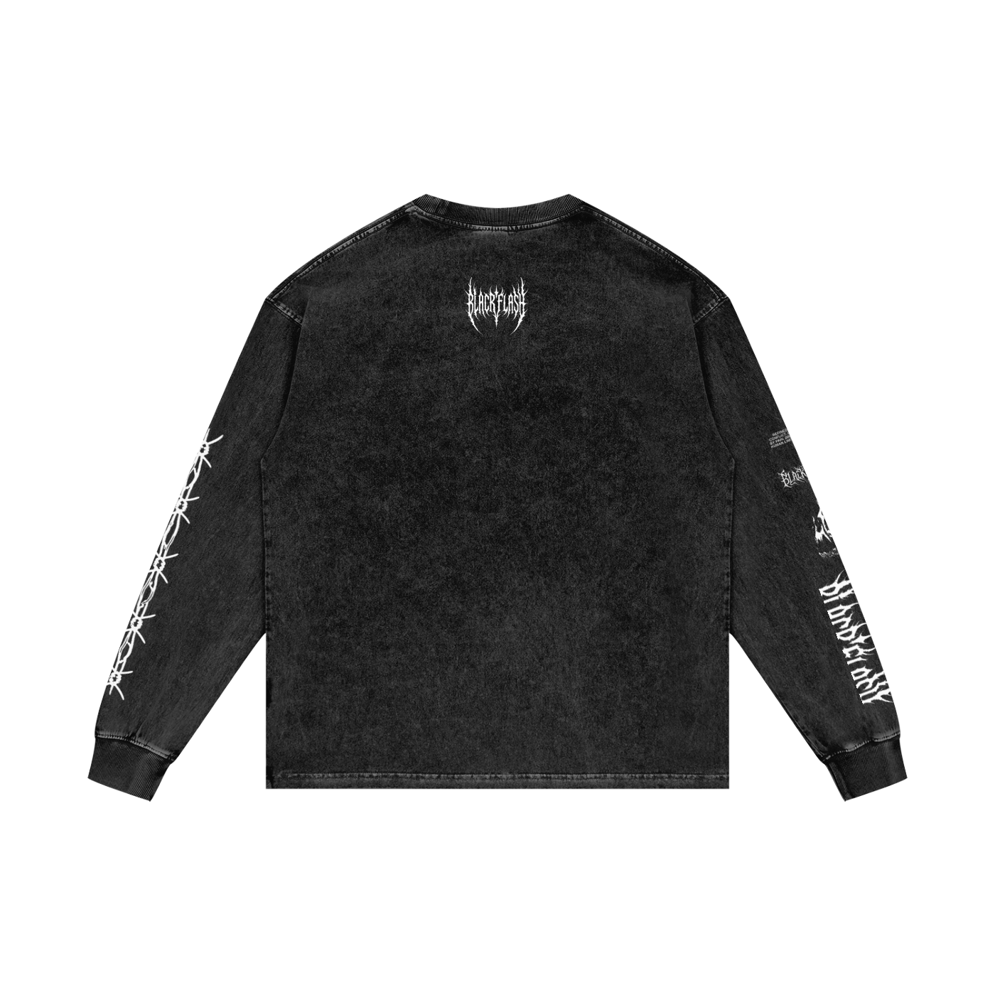 ‘BLOODLINE’ Acid Wash Oversize Long Sleeve T-Shirt