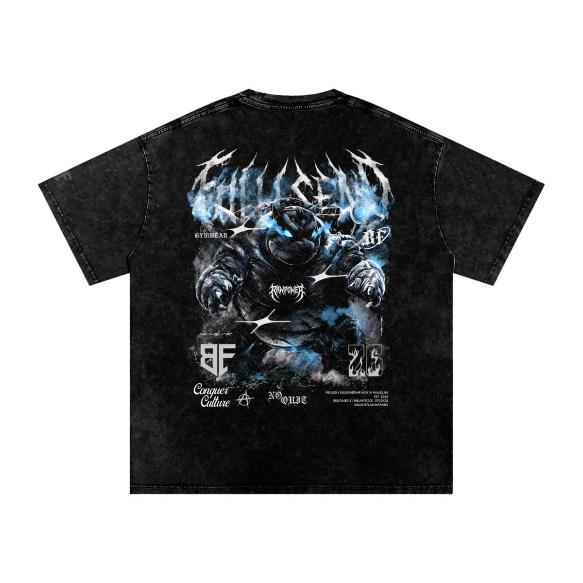 ABYSSAL WARLORD Snow Washed Oversized Cotton T-Shirt