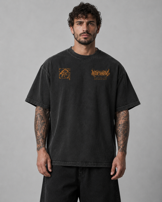 ‘INFERNO TITAN’ Vintage Washed Oversized Cotton T-Shirt