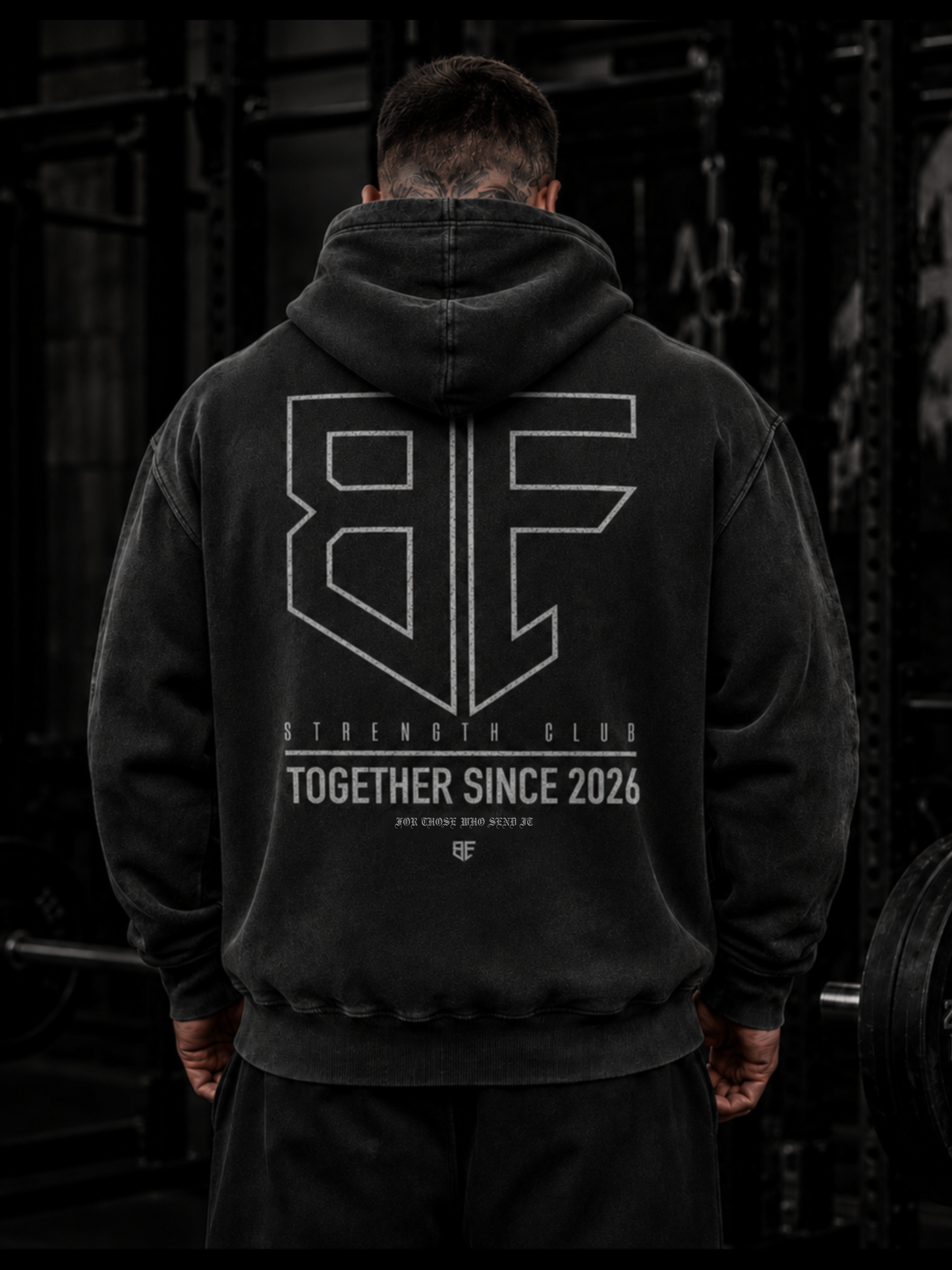 ‘FLASH CLUB’ Premium Sun Fade Contrast Tape Thick Fleece Hoodie
