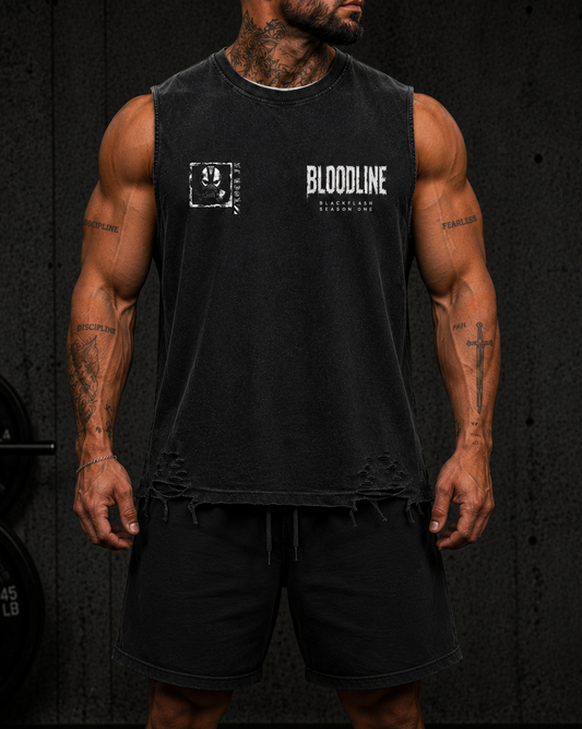 ‘VENOM SAINT’ | Snow Washed Raw-Hem Tank Top
