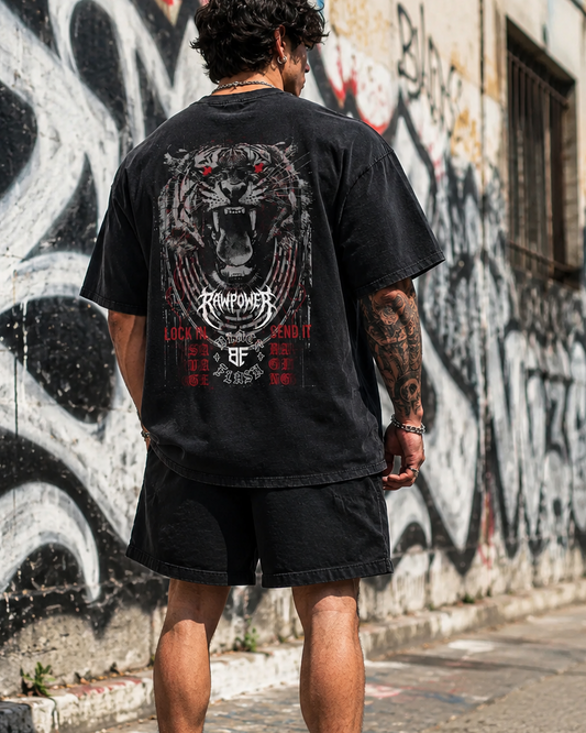 ‘Claw & Core’ Vintage Washed Oversized Cotton T-Shirt