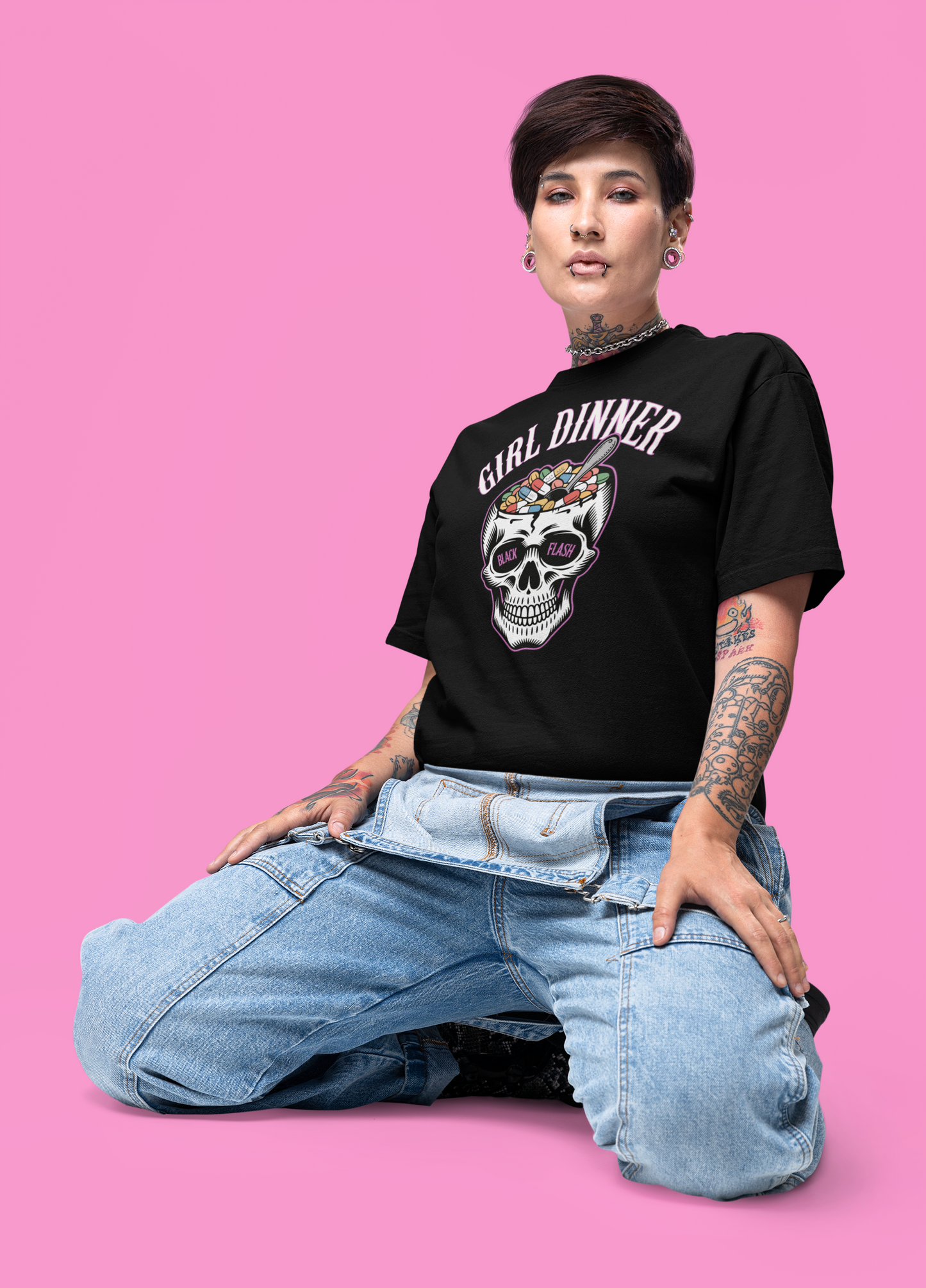 Girl Dinner No1 Heavyweight Unisex Crewneck T-shirt
