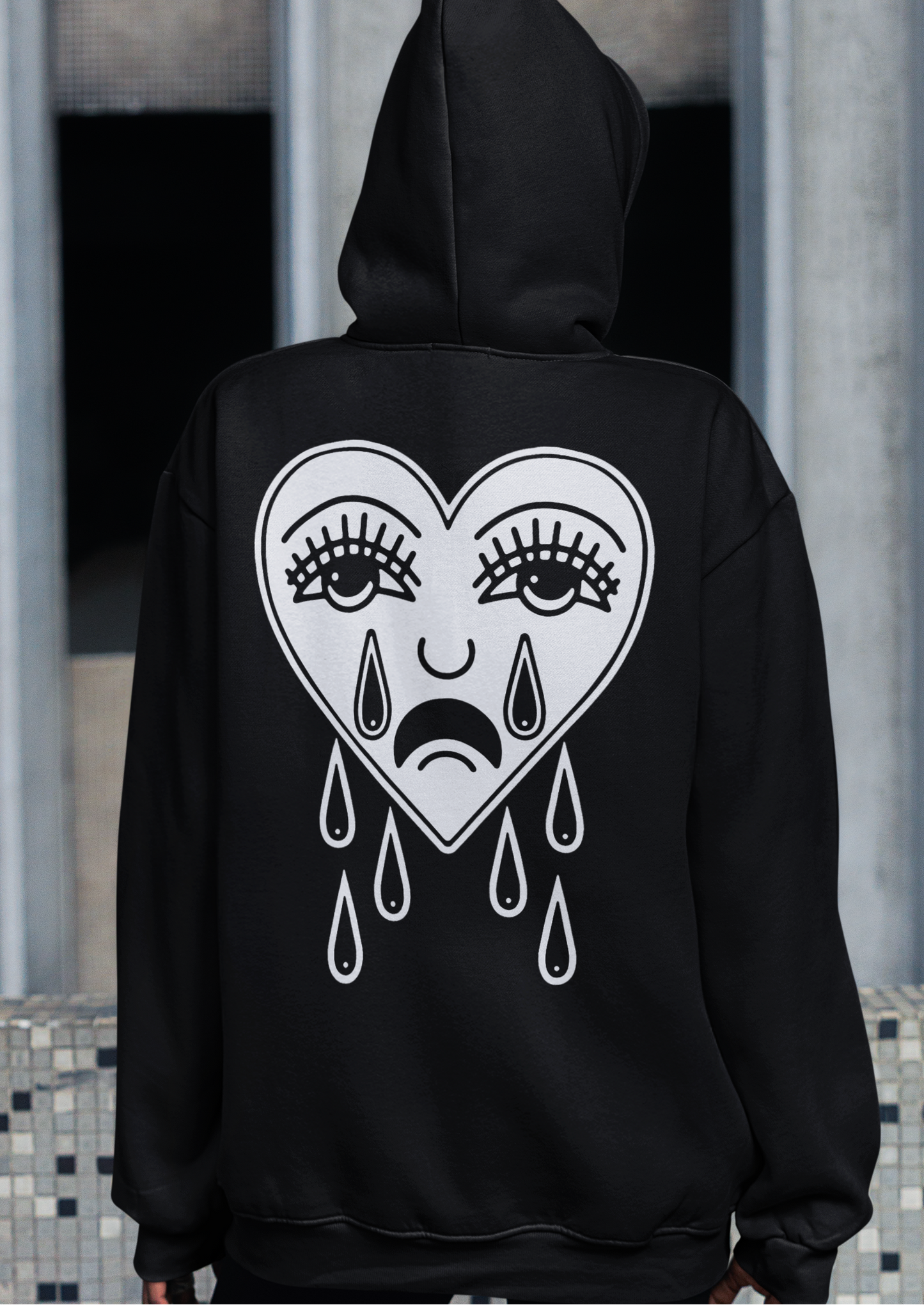 Tears Back Print Classic Unisex Pullover Hoodie