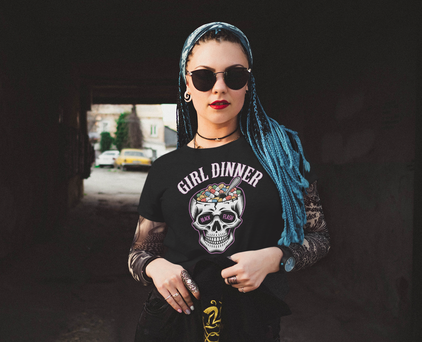 Girl Dinner No1 Heavyweight Unisex Crewneck T-shirt