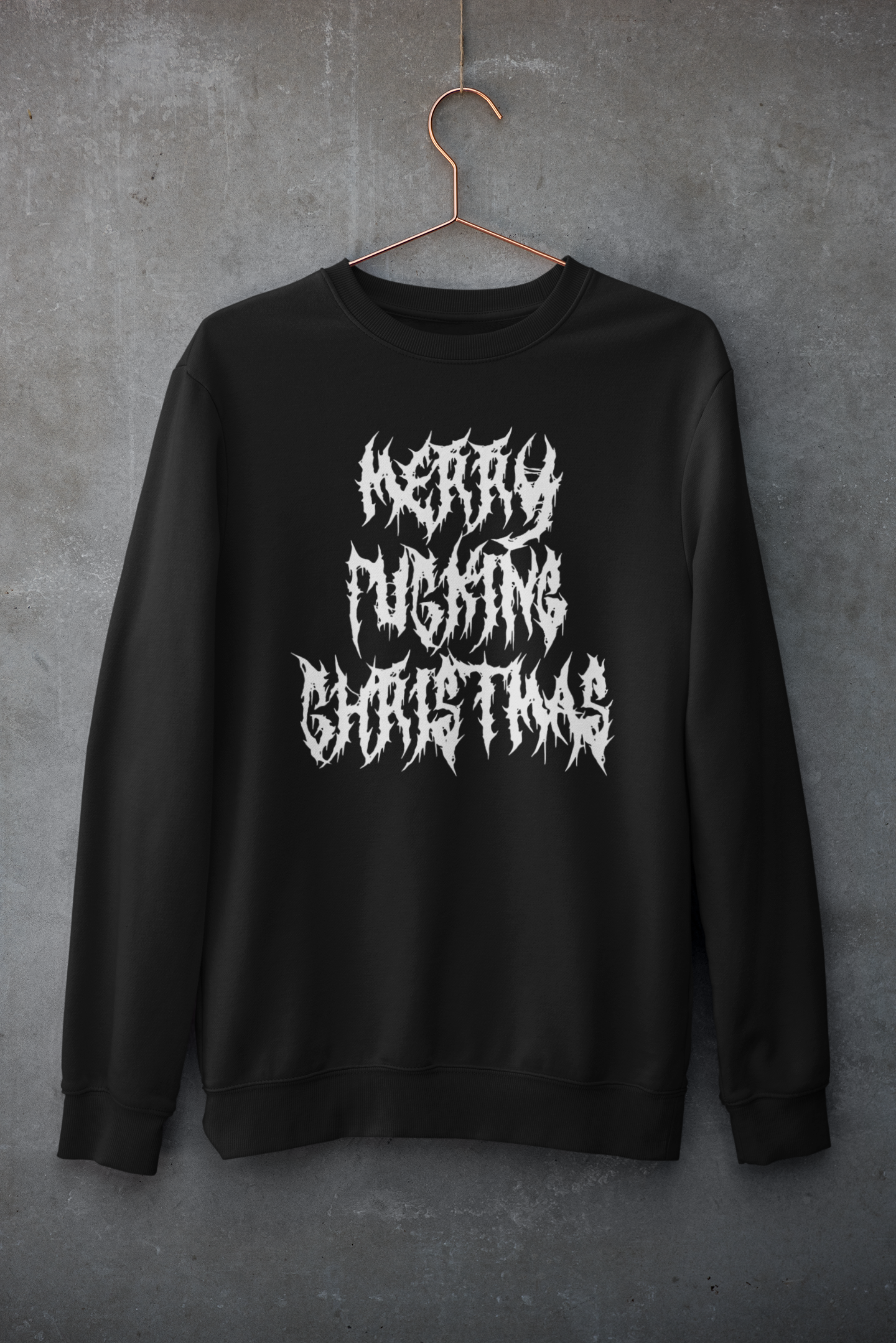 Merry F**king Christmas Classic Unisex Crewneck Sweatshirt Black