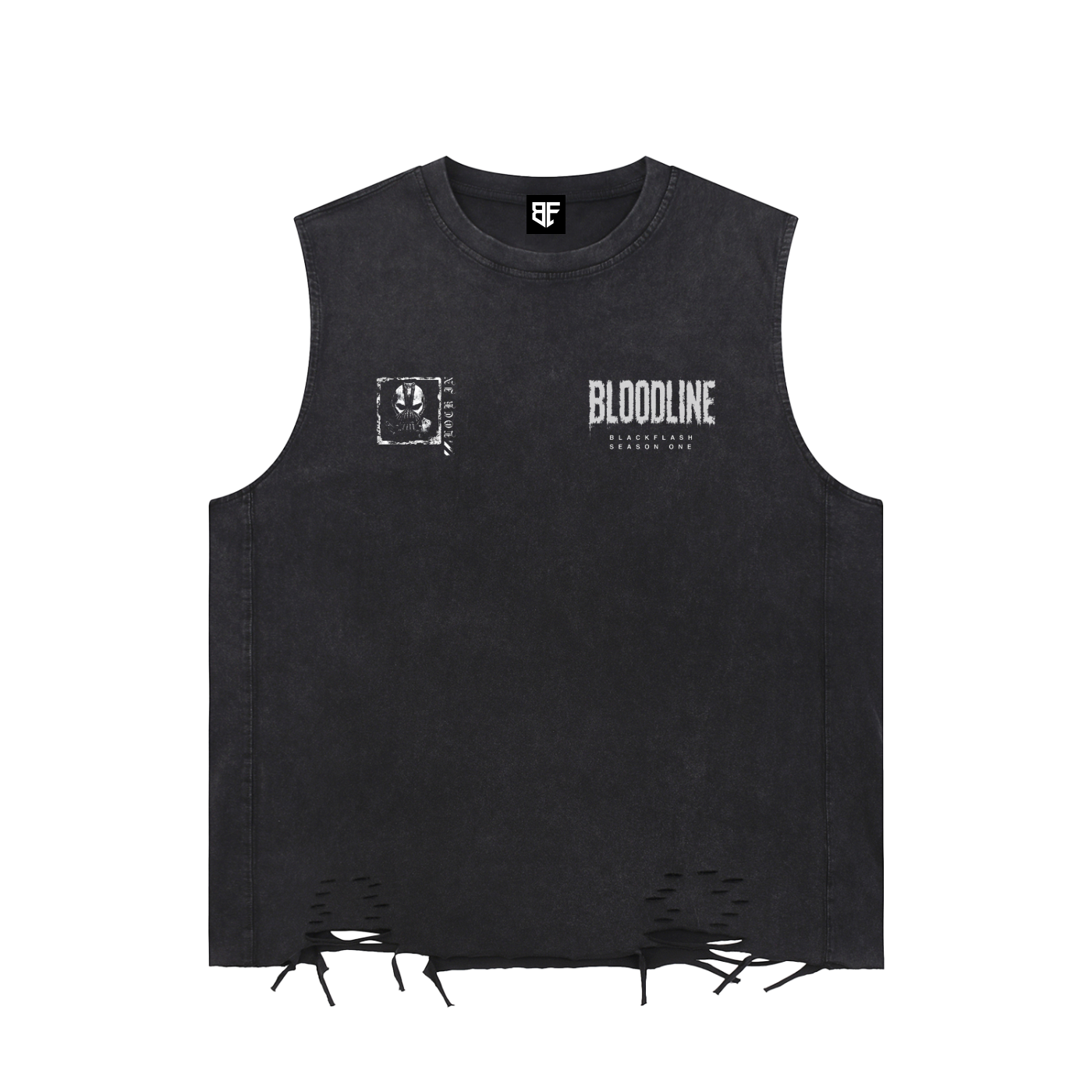 ‘VENOM SAINT’ | Snow Washed Raw-Hem Tank Top