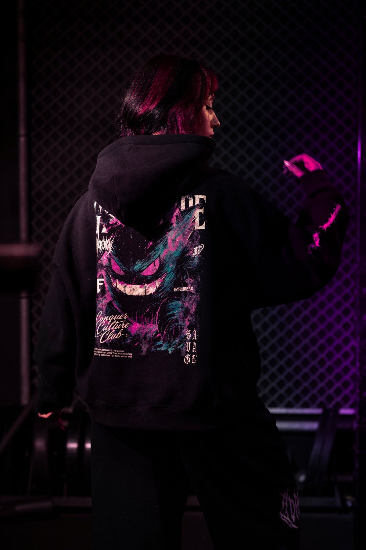 PHANTOM GRIN Essential Oversized Boxy Fit Fleece Hoodie