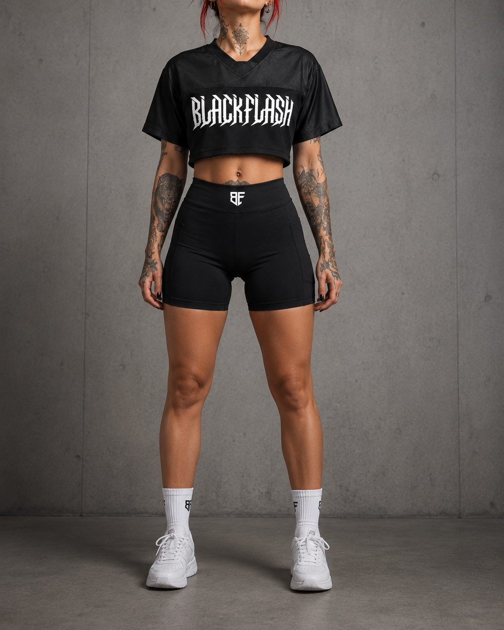 Cropped Paneled V-Neck Jersey