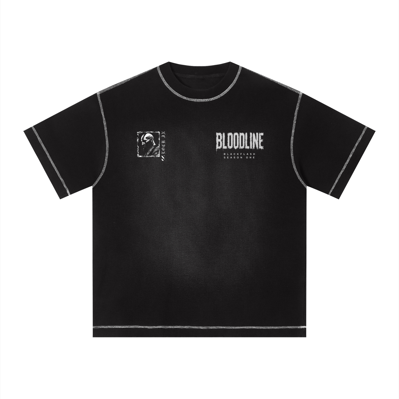 ‘GHOST OF WAR’ Sunfade Waffle Boxy T-Shirt