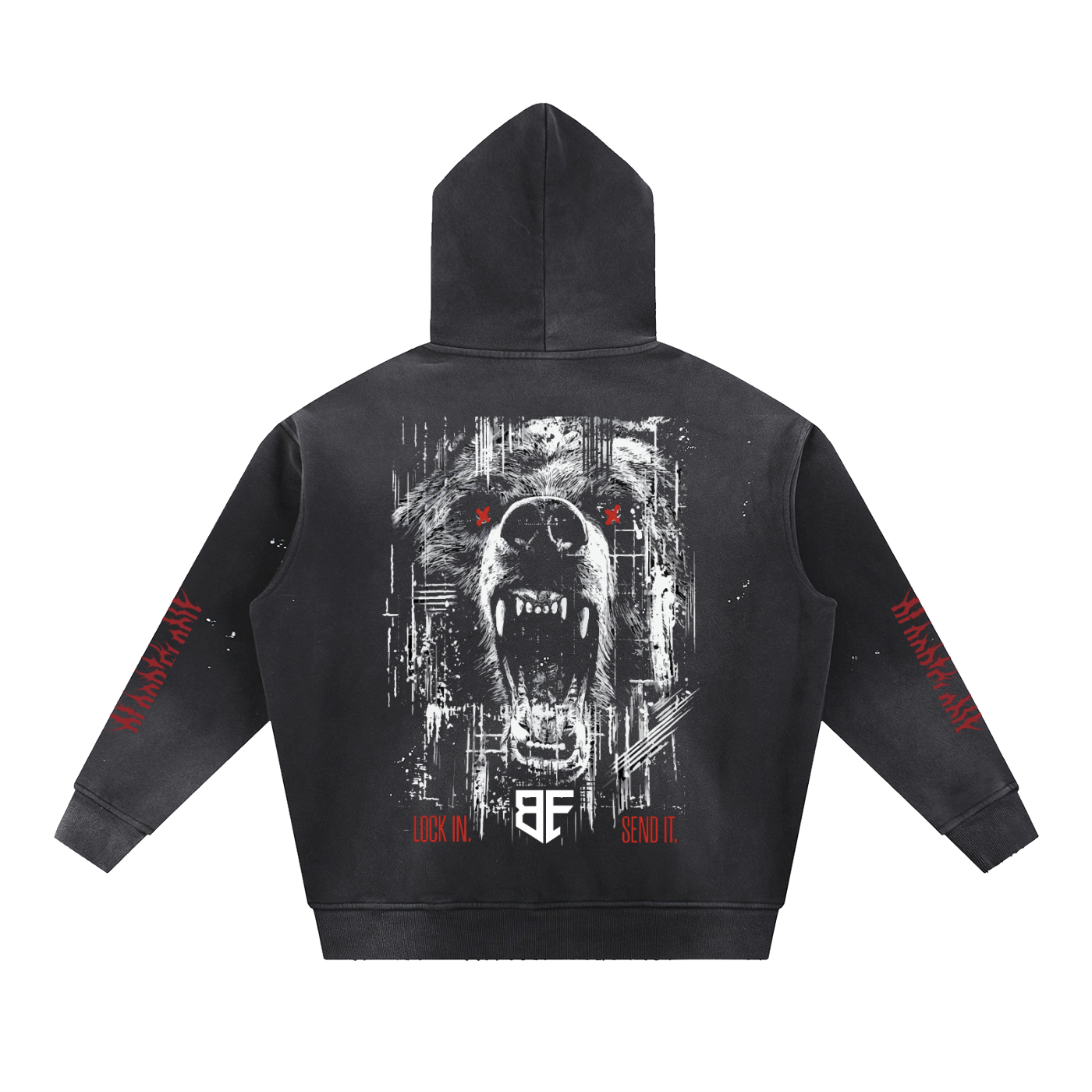 ‘BAR BREAKER’ | Vintage Washed Frayed Fleece Hoodie
