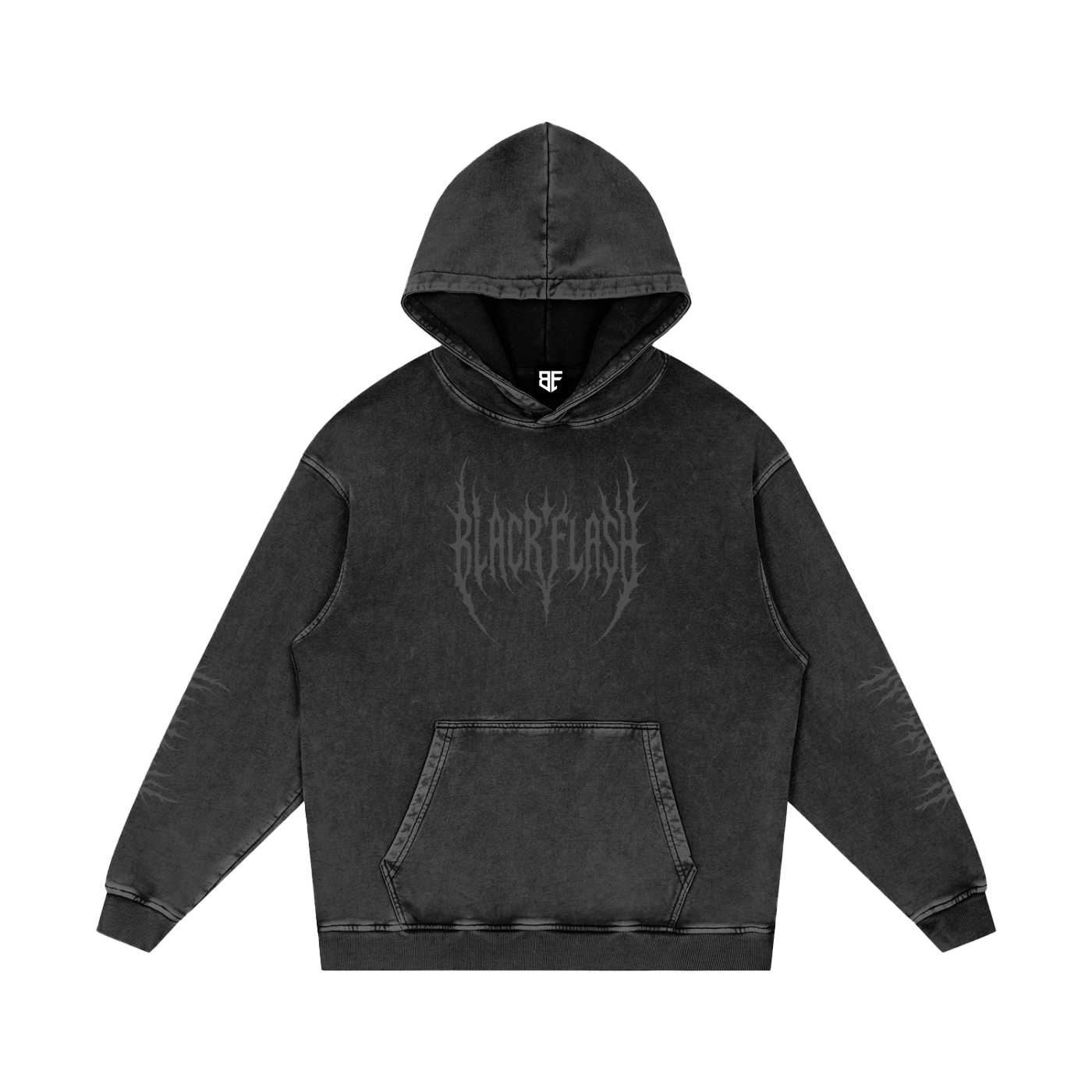 “Claw & Core’ Premium Snow Washed Loose Cotton Hoodie Front/Back/Sleeve Print