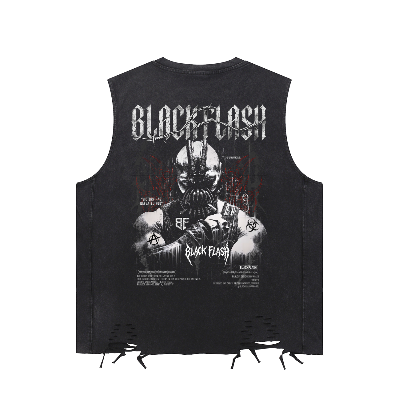 ‘VENOM SAINT’ | Snow Washed Raw-Hem Tank Top