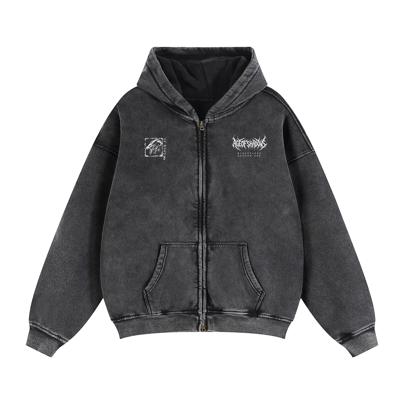 ‘INFERNO TITAN’ Zip-Through Boxy Fleece Hoodie