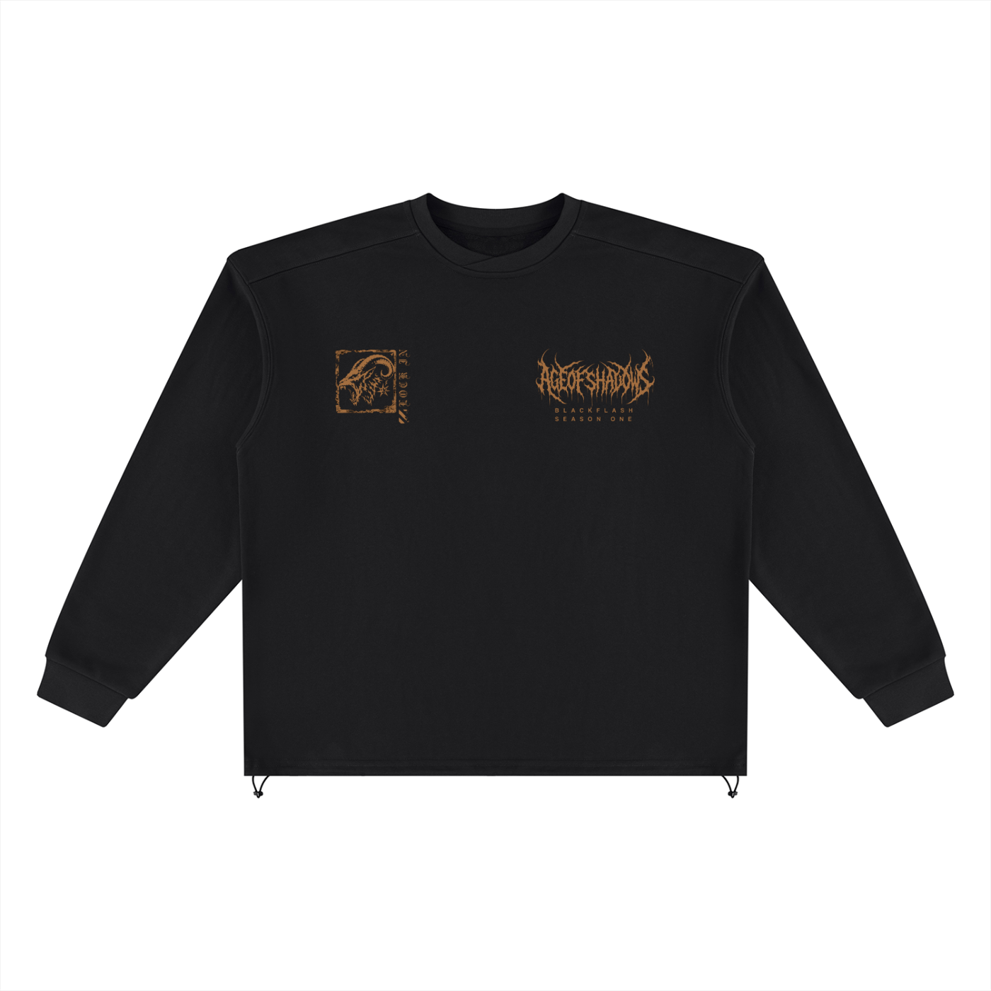 ‘INFERNO TITAN’ Distressed Flame Orange Heavy Oversized Boxy Sweatshirt