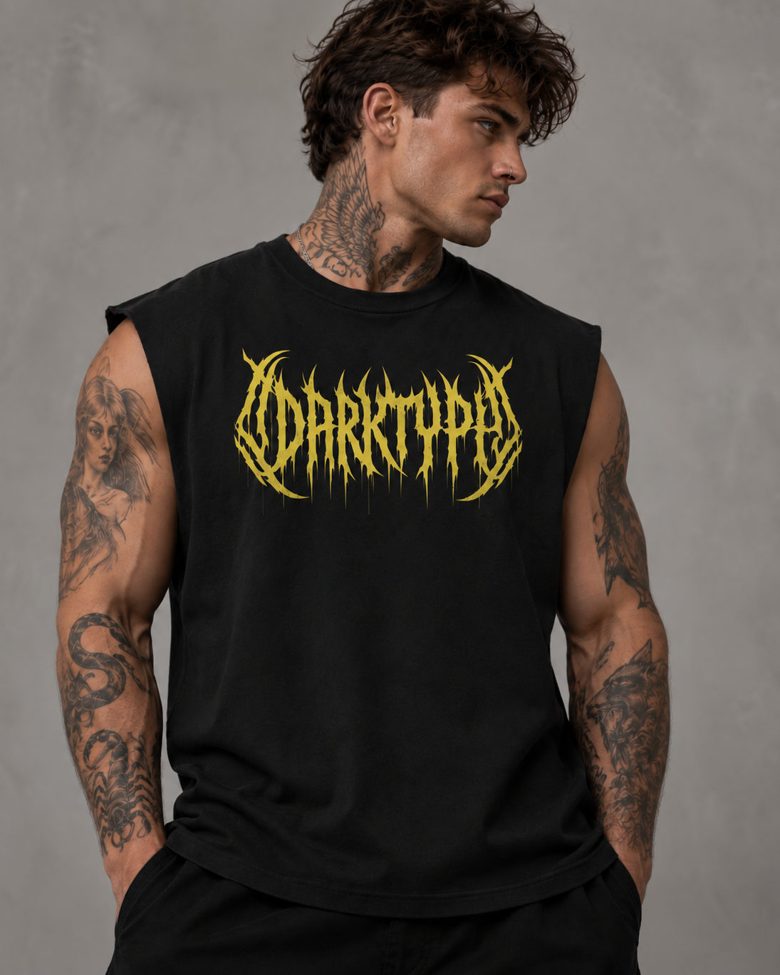 NIGHTFALL Raw Edge Cotton Tank Top