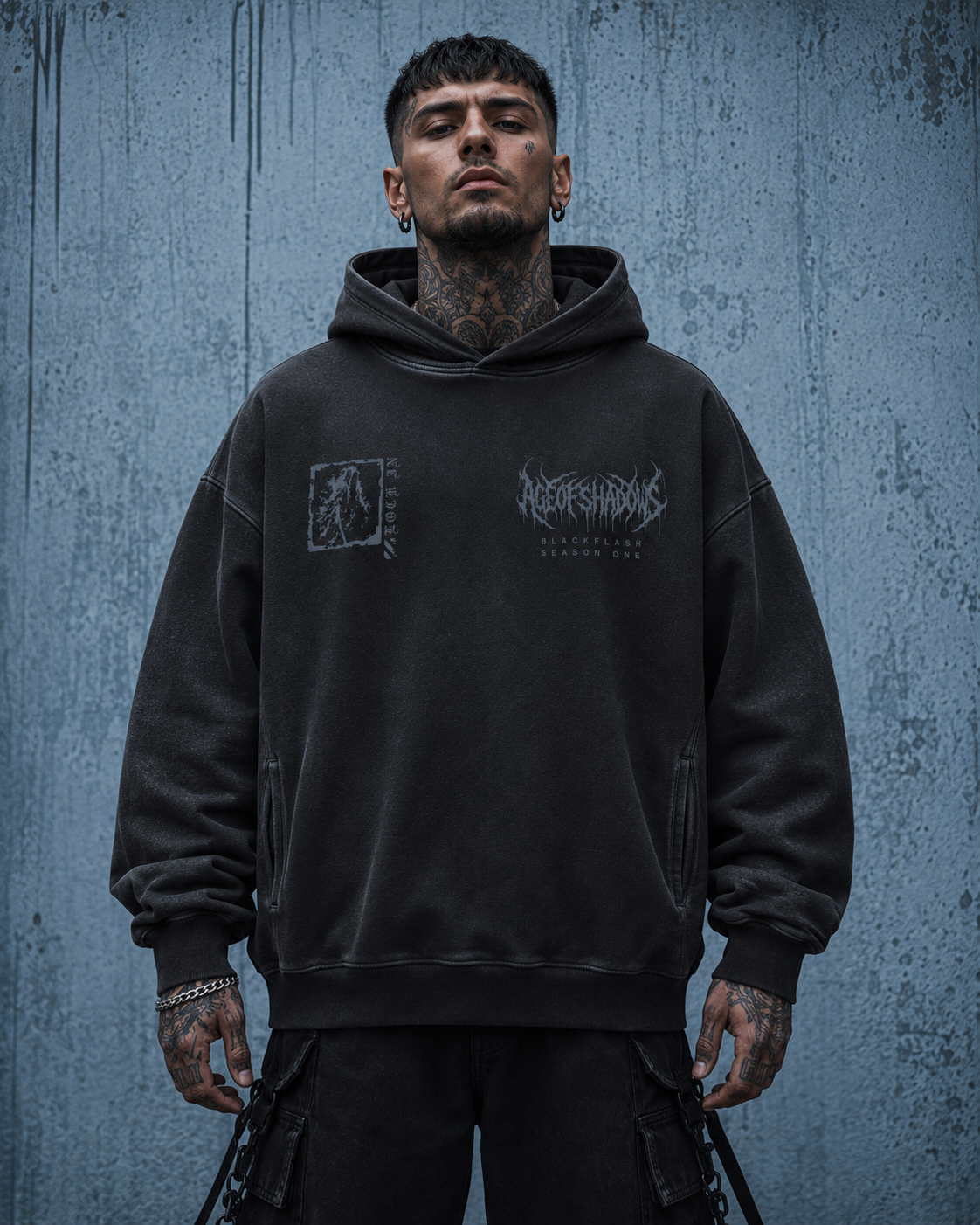 ‘RING WRAITH’ Sunfaded Edge Fleece Hoodie