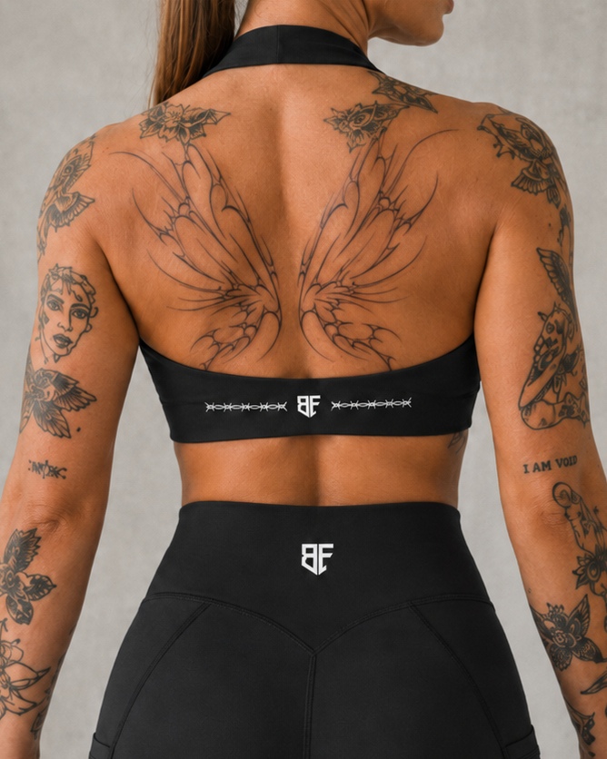 Pleated Halter Sports Bra