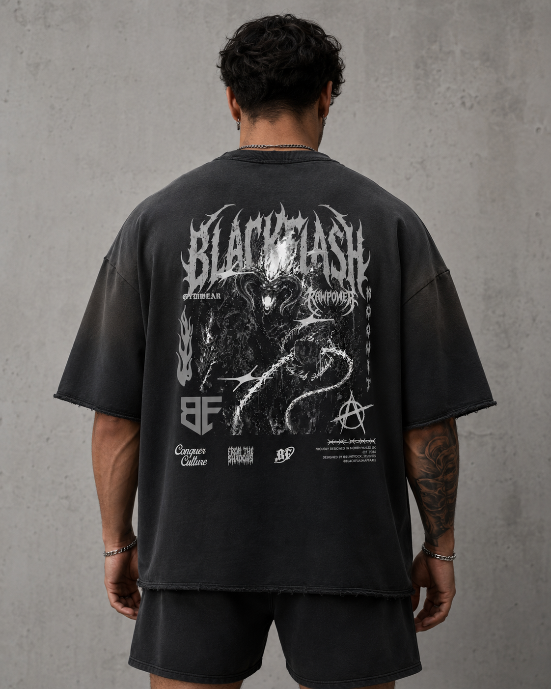 ‘INFERNO TITAN’ Unisex Sun Fade Raw Edge T-Shirt