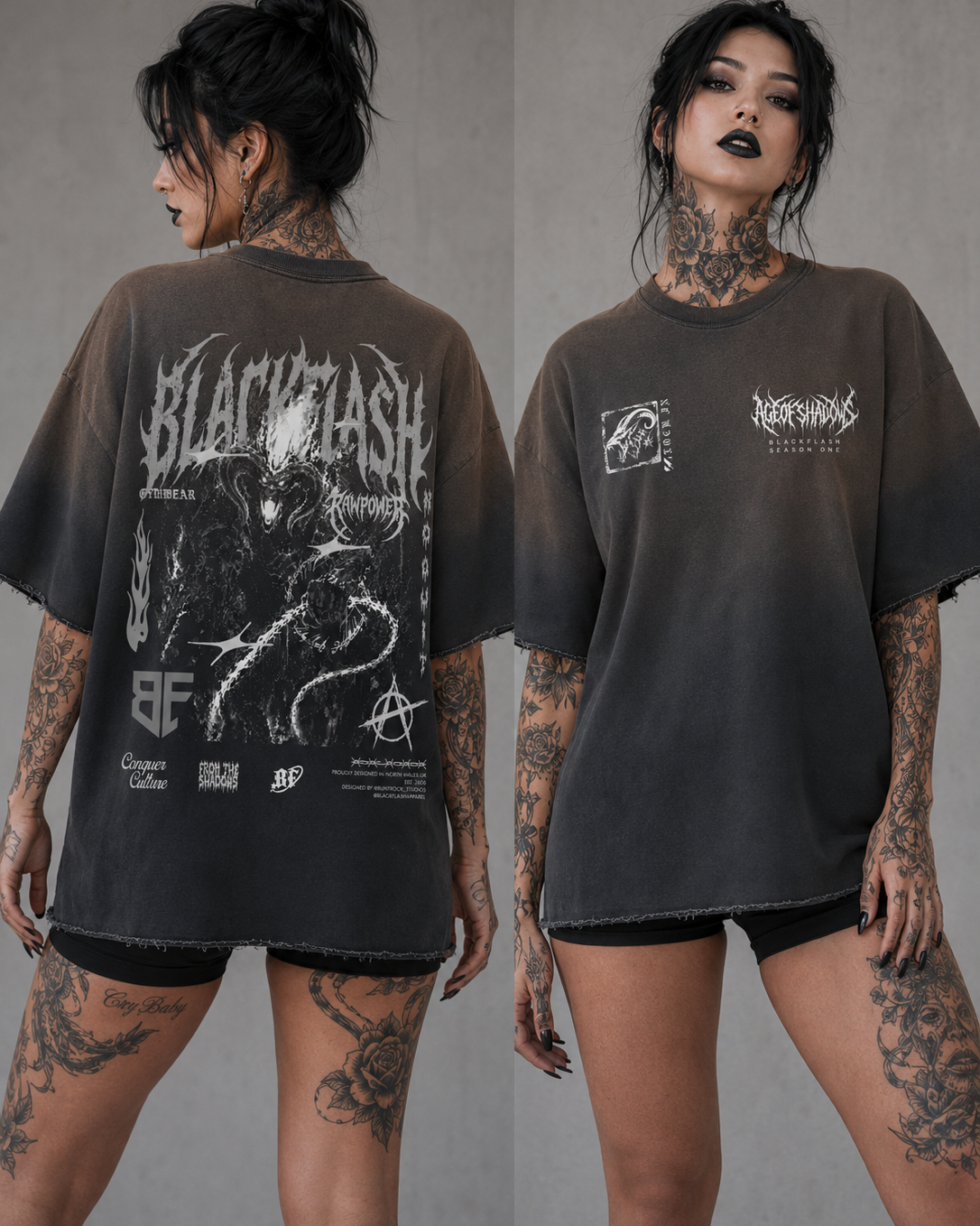 ‘INFERNO TITAN’ Unisex Sun Fade Raw Edge T-Shirt