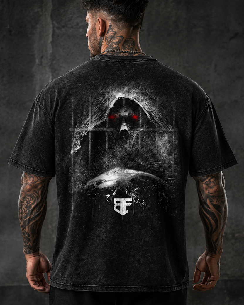 VOID WARDEN Snow Washed Oversized Cotton T-Shirt