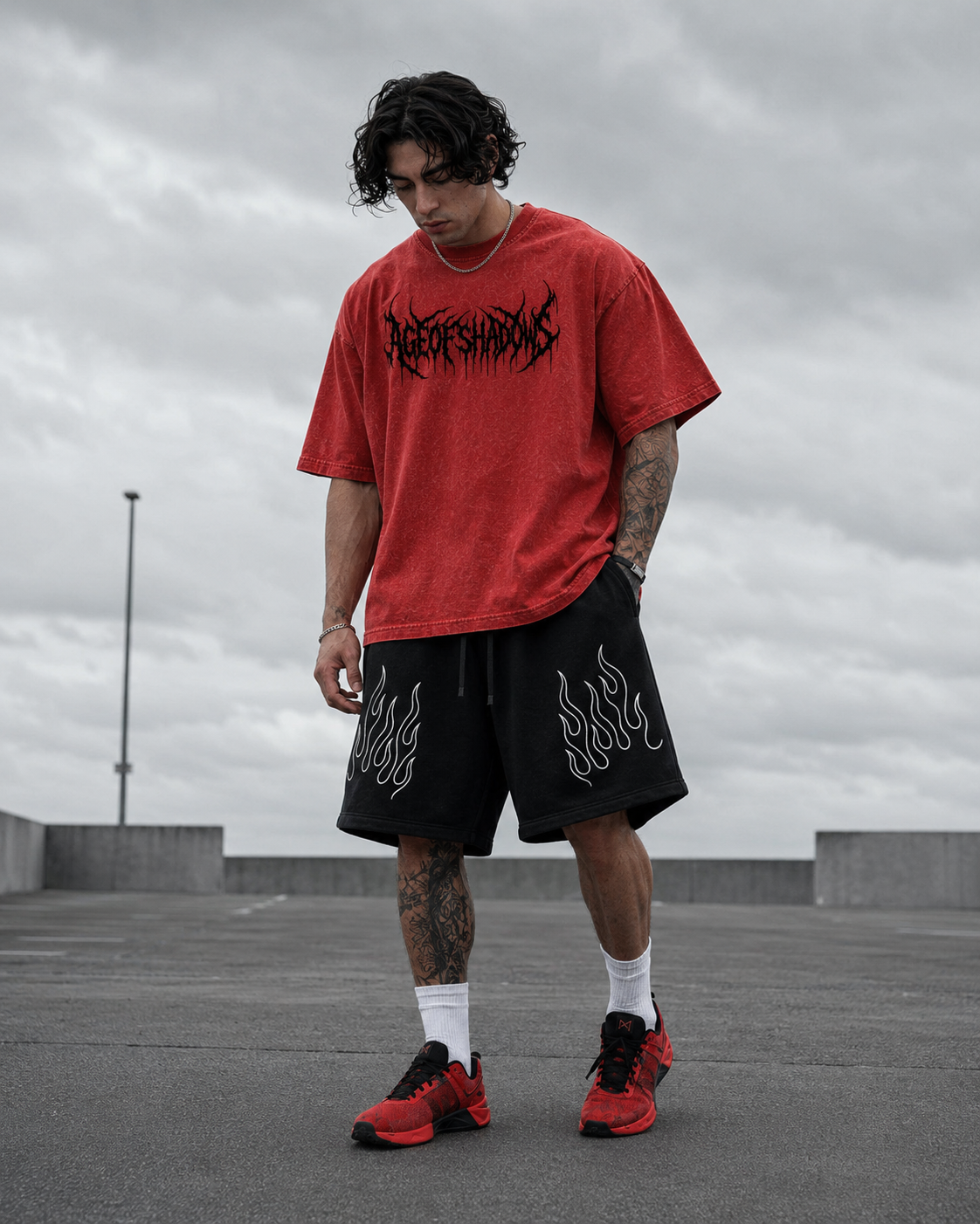 AGE OF SHADOWS Heavyweight Mineral Wash Boxy T-Shirt