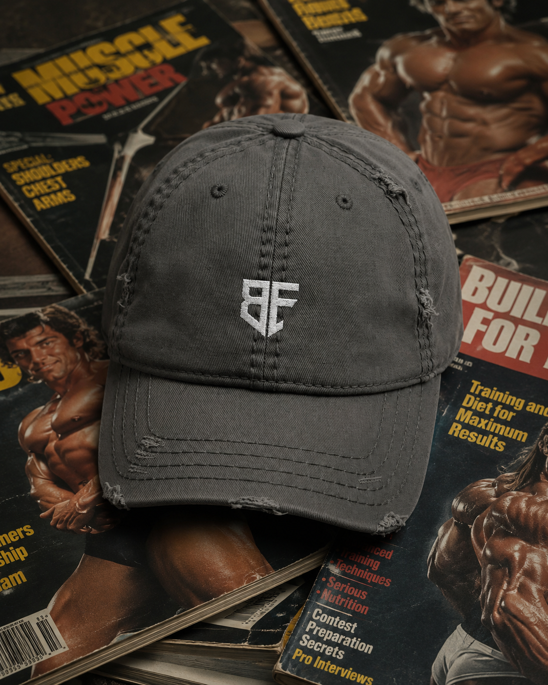 Distressed Embroidered Dad Hat Retro Weathered Cap