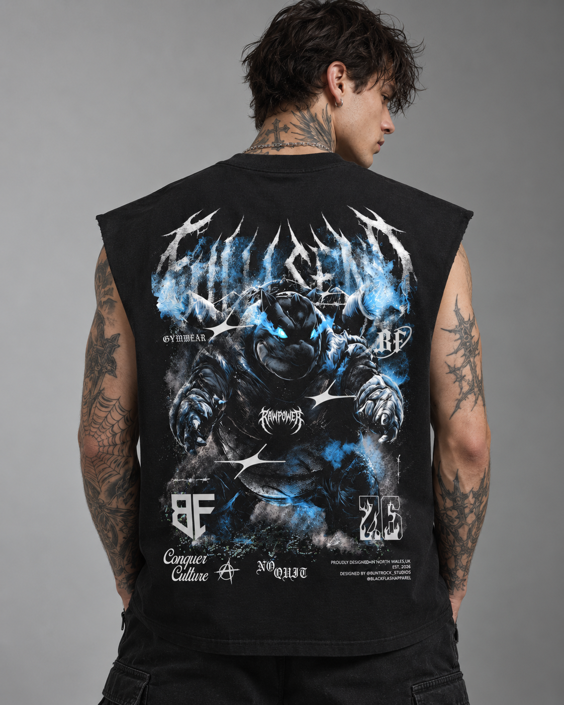 ABYSSAL WARLORD Raw Edge Cotton Tank Top