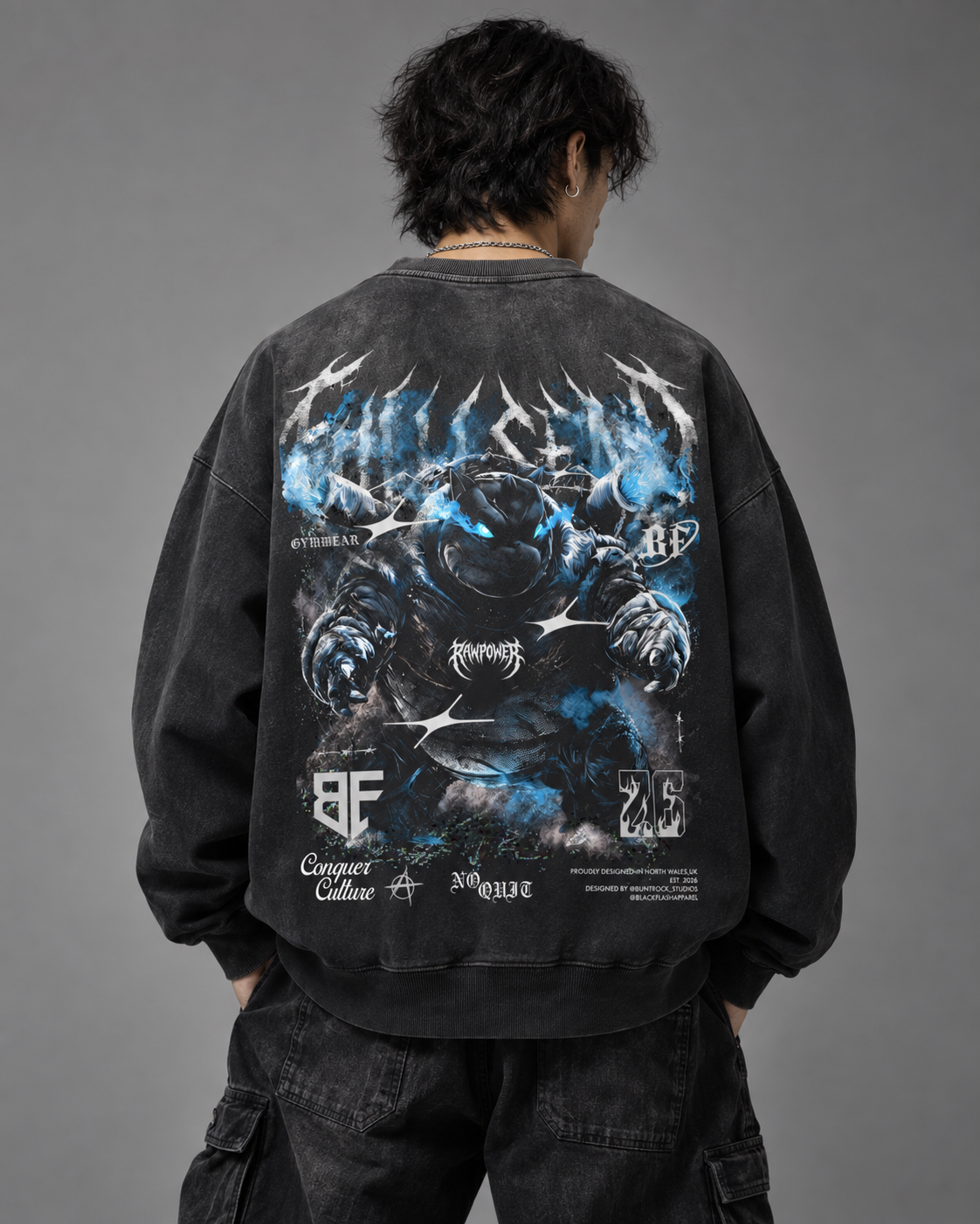ABYSSAL WARLORD Sunfade Drop-Shoulder Cotton Sweatshirt