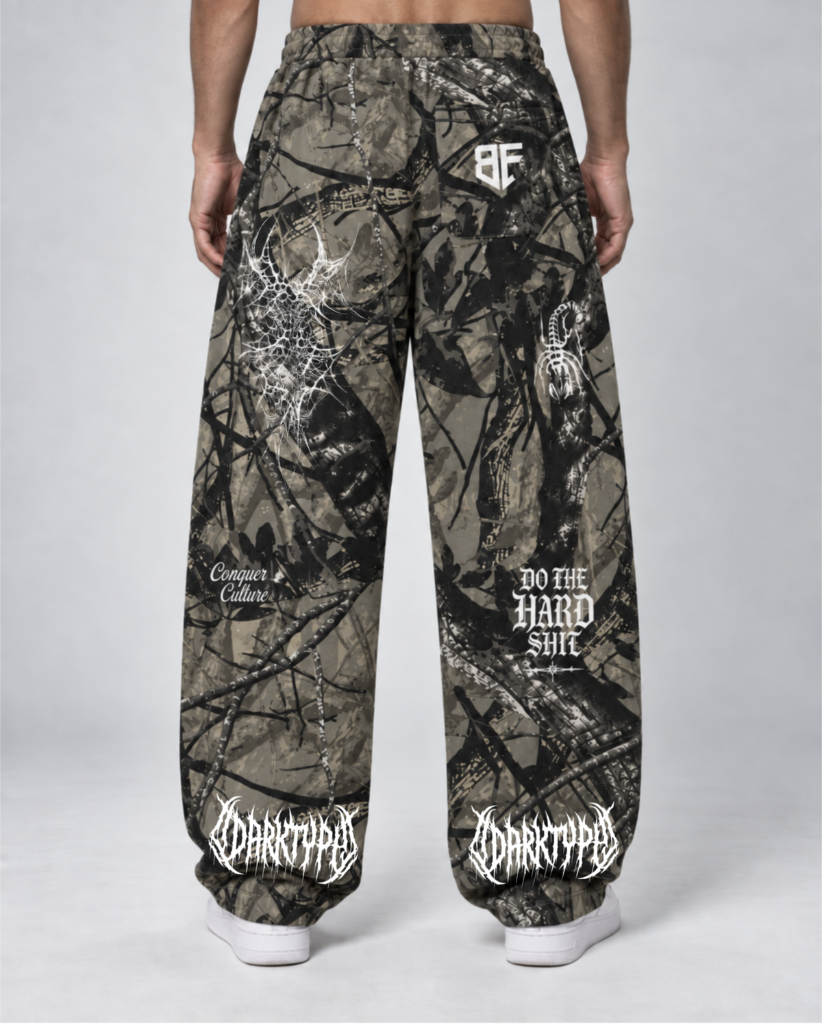 DARKTYPE Unisex Tree Camo Barrel Leg Pants