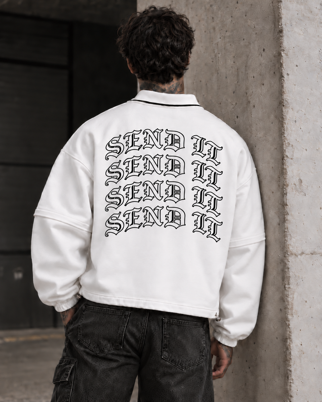 DARKTYPE Boxy Collared Detachable Sweatshirt