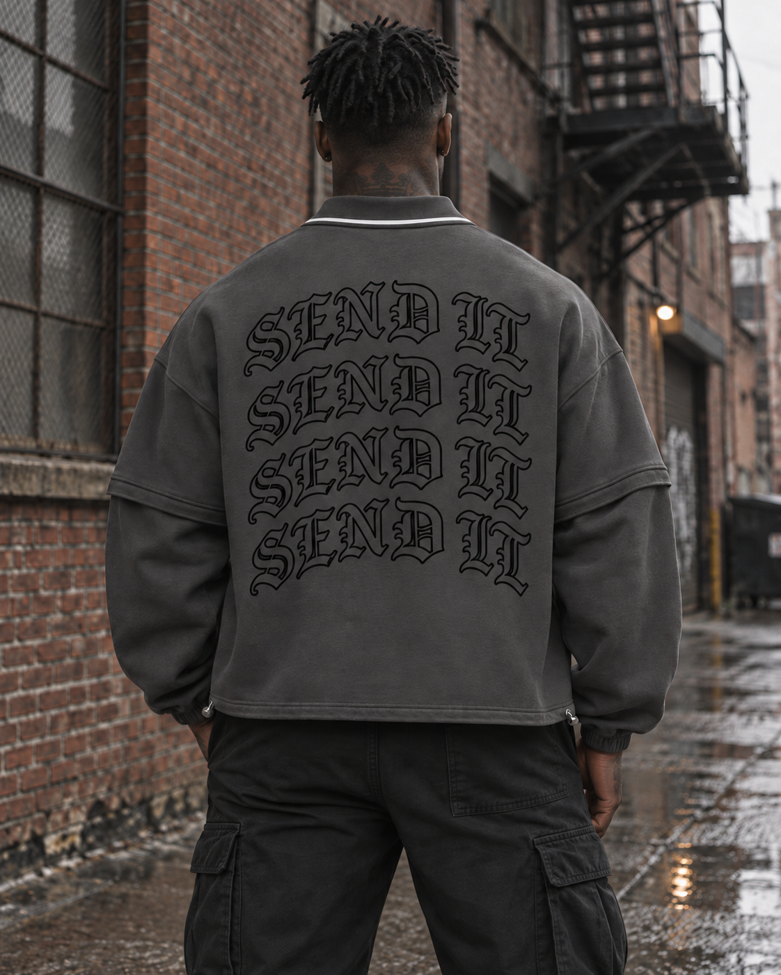 DARKTYPE Boxy Collared Detachable Sweatshirt