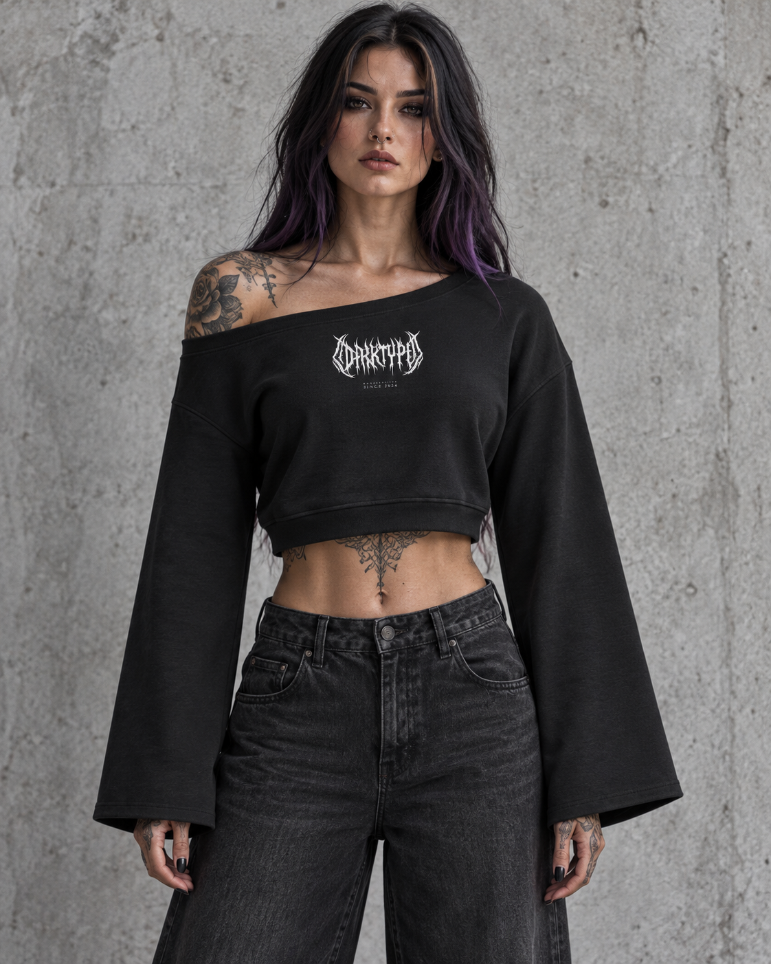 DARKTYPE Off-Shoulder Sweatshirt