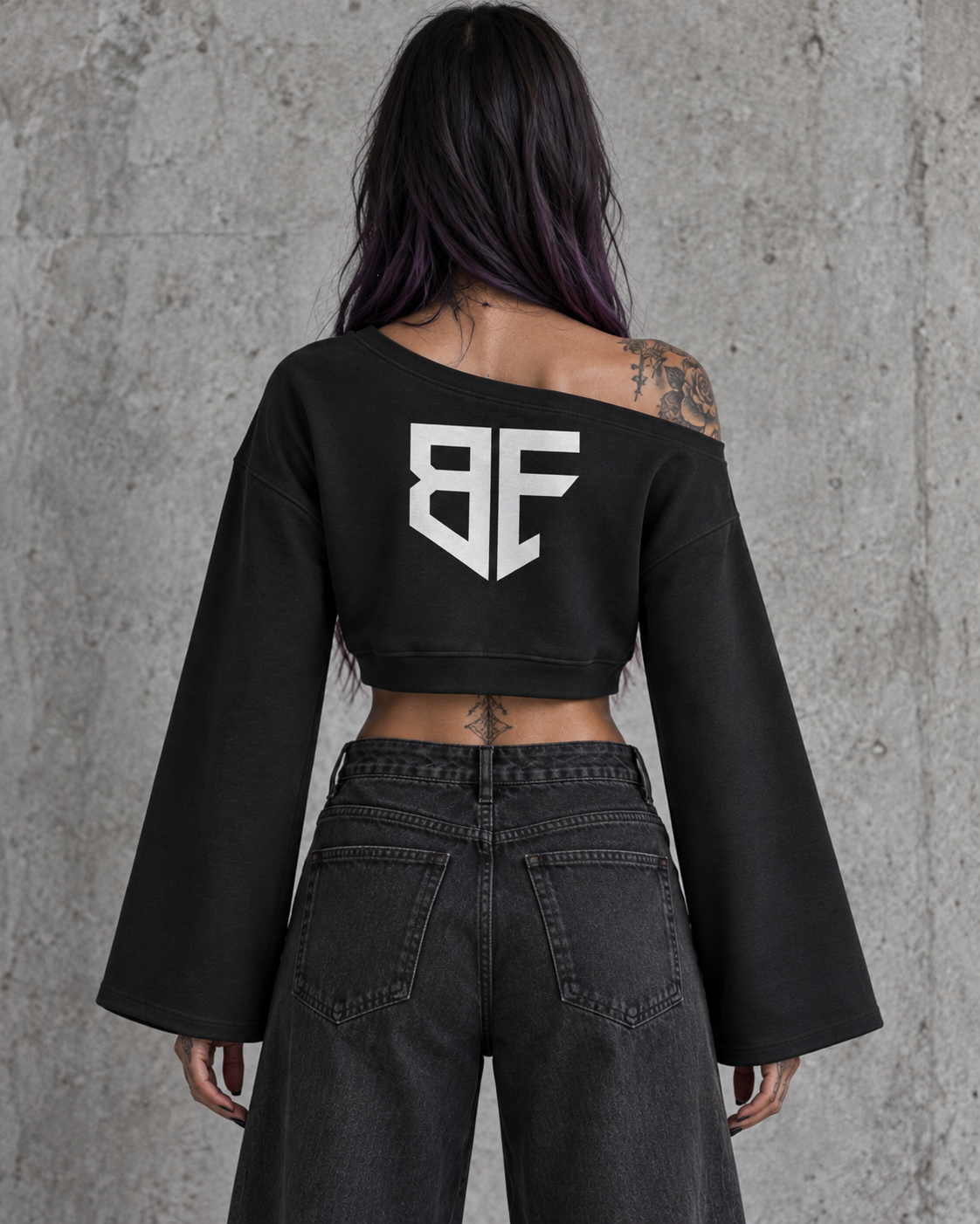 DARKTYPE Off-Shoulder Sweatshirt
