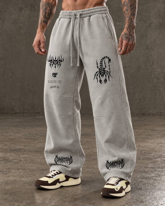DARKTYPE Vintage Wash Barrel Leg Fleece Sweatpants