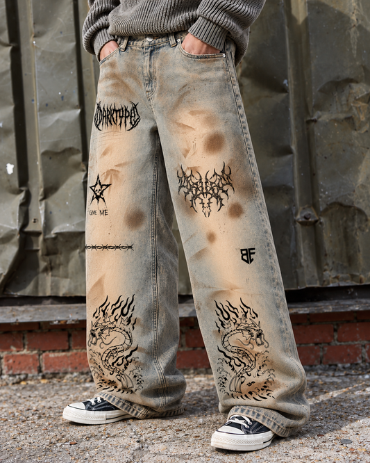 DARKTYPE Vintage Wash Barrel Leg Jeans