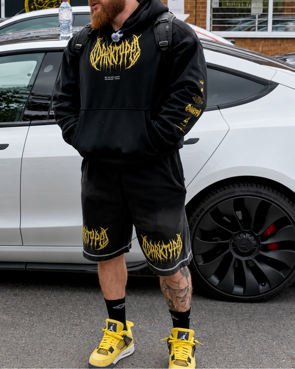 DARKTYPE Sunfade Waffle Raw Hem Shorts