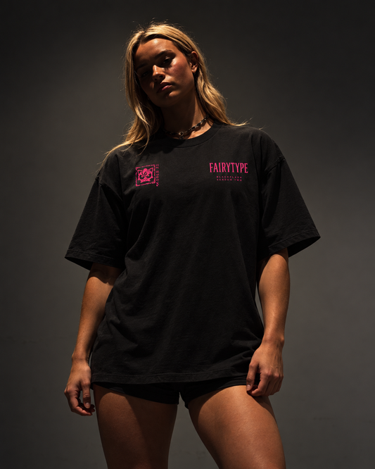 PINK NIGHTMARE Extra Oversized Drop Shoulder T-Shirt