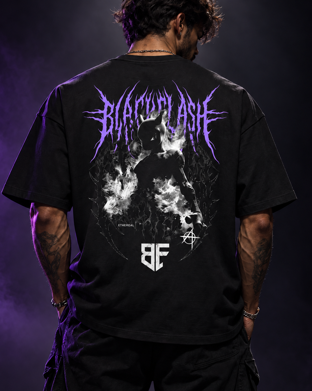 PSYCHIC WRAITH Extra Oversized Drop Shoulder T-Shirt