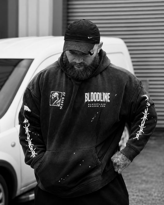 ‘GHOST OF WAR’ | Vintage Washed Frayed Fleece Hoodie