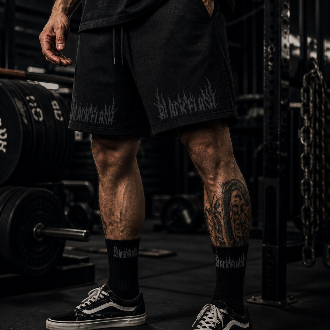 BLACKFLASH Mineral Wash Waffle Knit Shorts