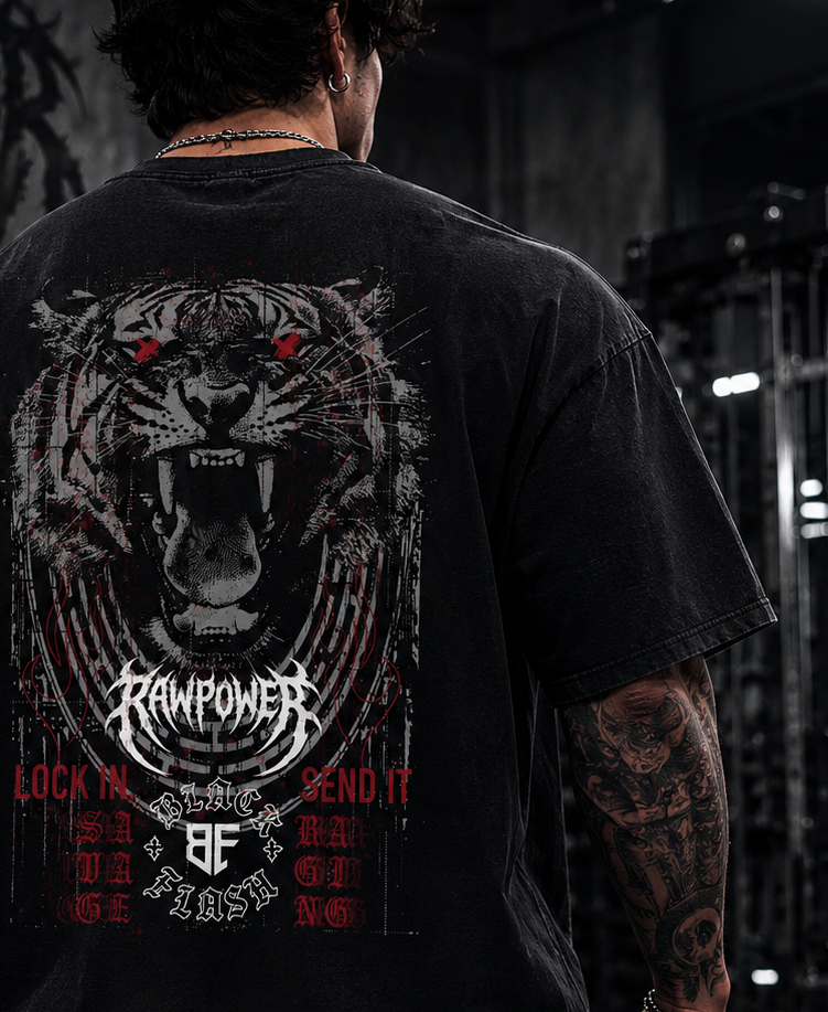 ‘Claw & Core’ Vintage Washed Oversized Cotton T-Shirt
