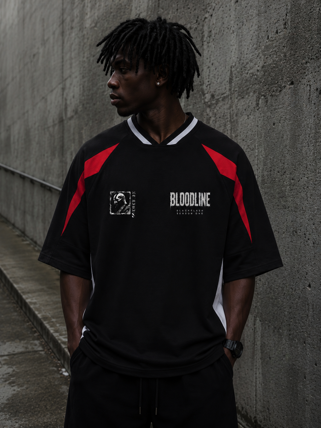 ‘GHOST OF WAR’ | Unisex Oversized Block V-Neck T-Shirt