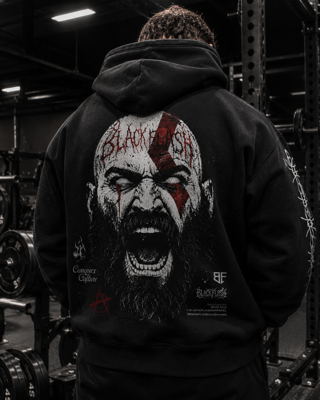 ‘GHOST OF WAR’ | Vintage Washed Frayed Fleece Hoodie