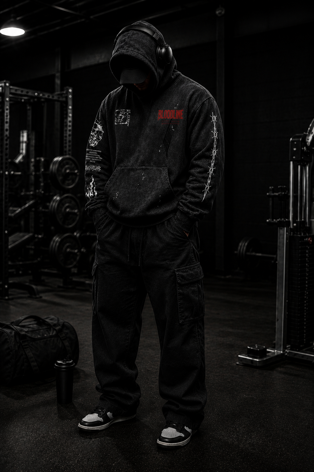 ‘SPARTAN GEN’ | Vintage Washed Frayed Fleece Hoodie