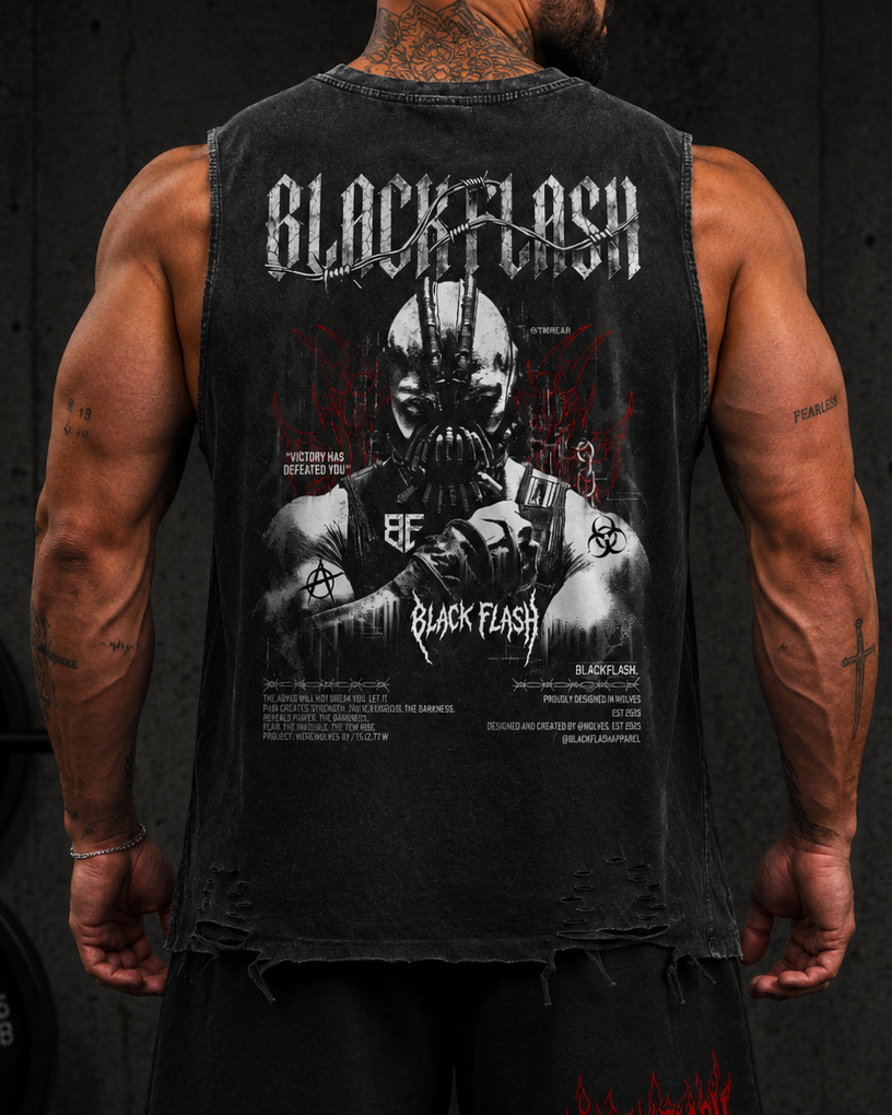 ‘VENOM SAINT’ | Snow Washed Raw-Hem Tank Top