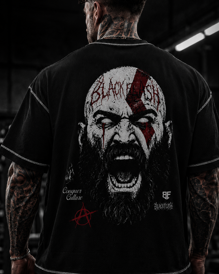 ‘GHOST OF WAR’ Sunfade Waffle Boxy T-Shirt