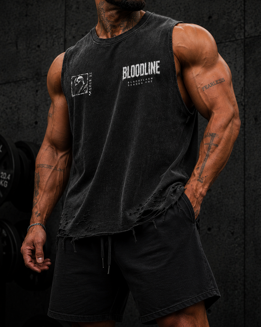 ‘GHOST OF WAR’ | Snow Washed Raw-Hem Tank Top