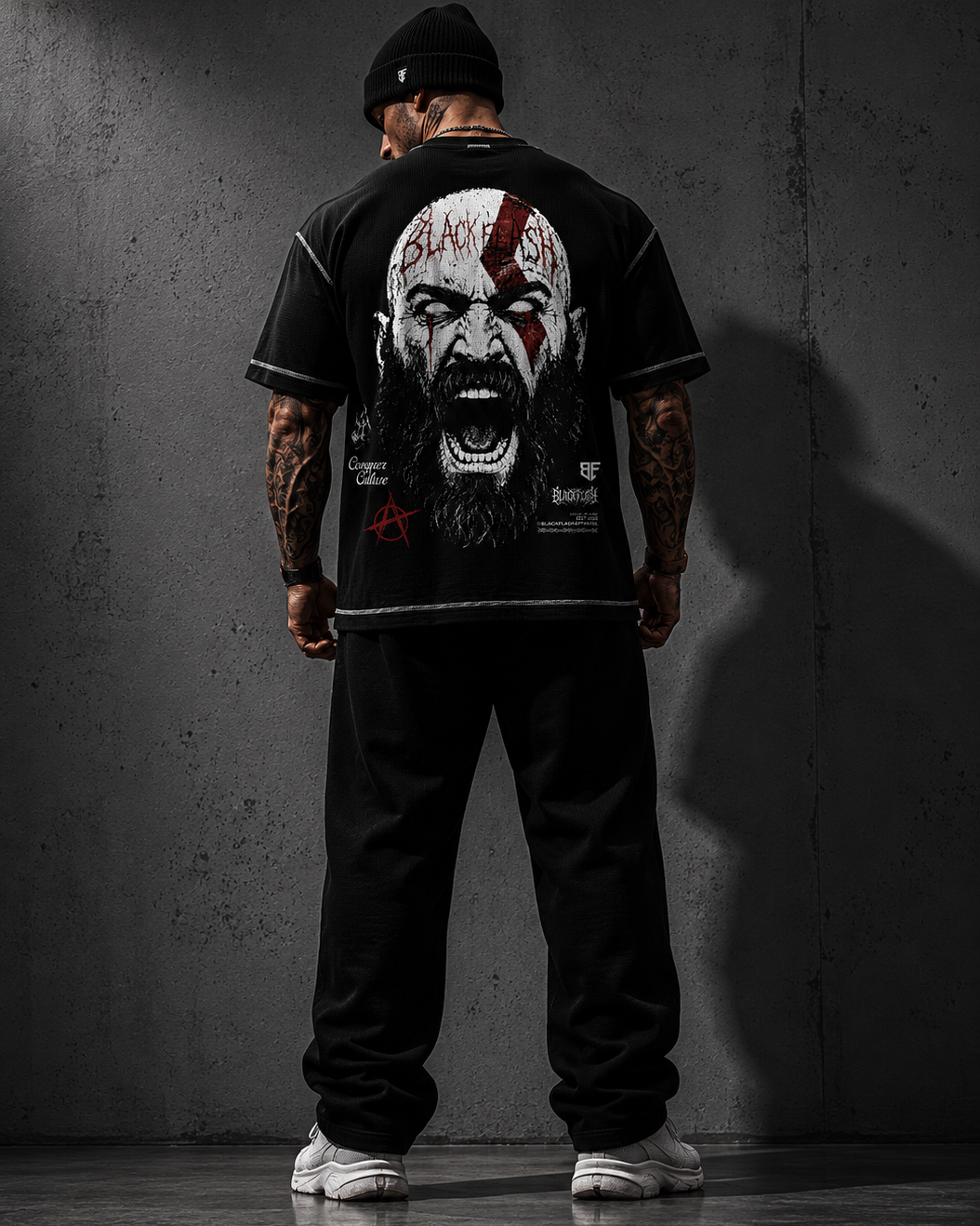 ‘GHOST OF WAR’ Sunfade Waffle Boxy T-Shirt