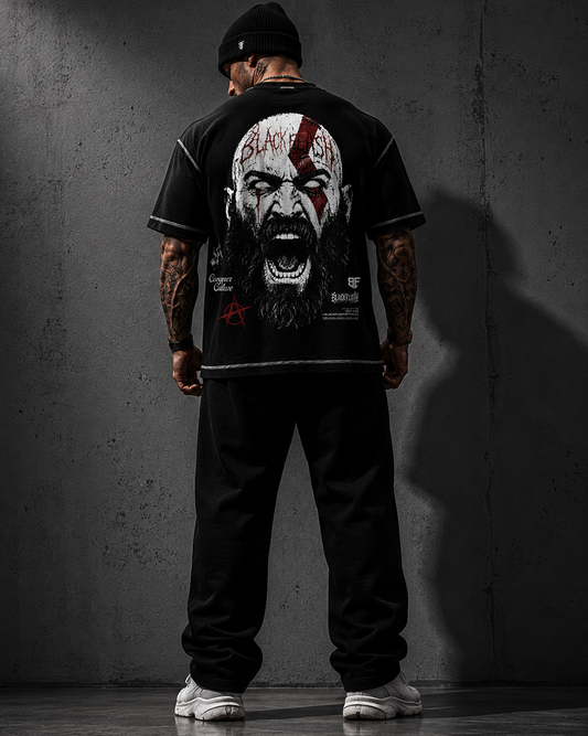 ‘GHOST OF WAR’ Sunfade Waffle Boxy T-Shirt